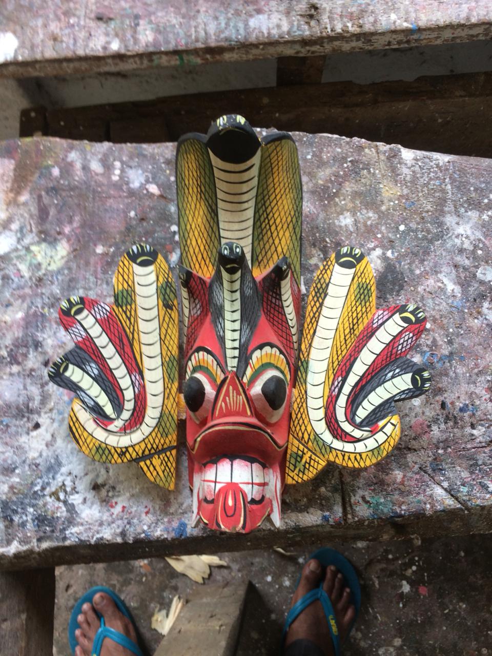Handmade Wooden Mask souvenir 15*15 cm, Sri Lanka