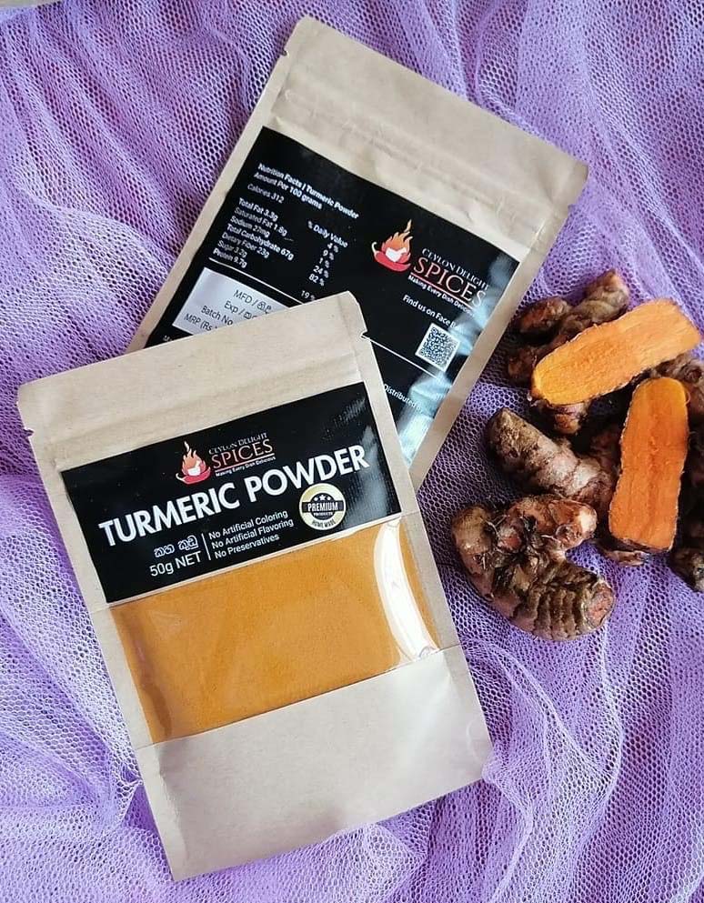 Ceylon delight spices- Turmeric Powder- Home made -100% pure & organic - 50g