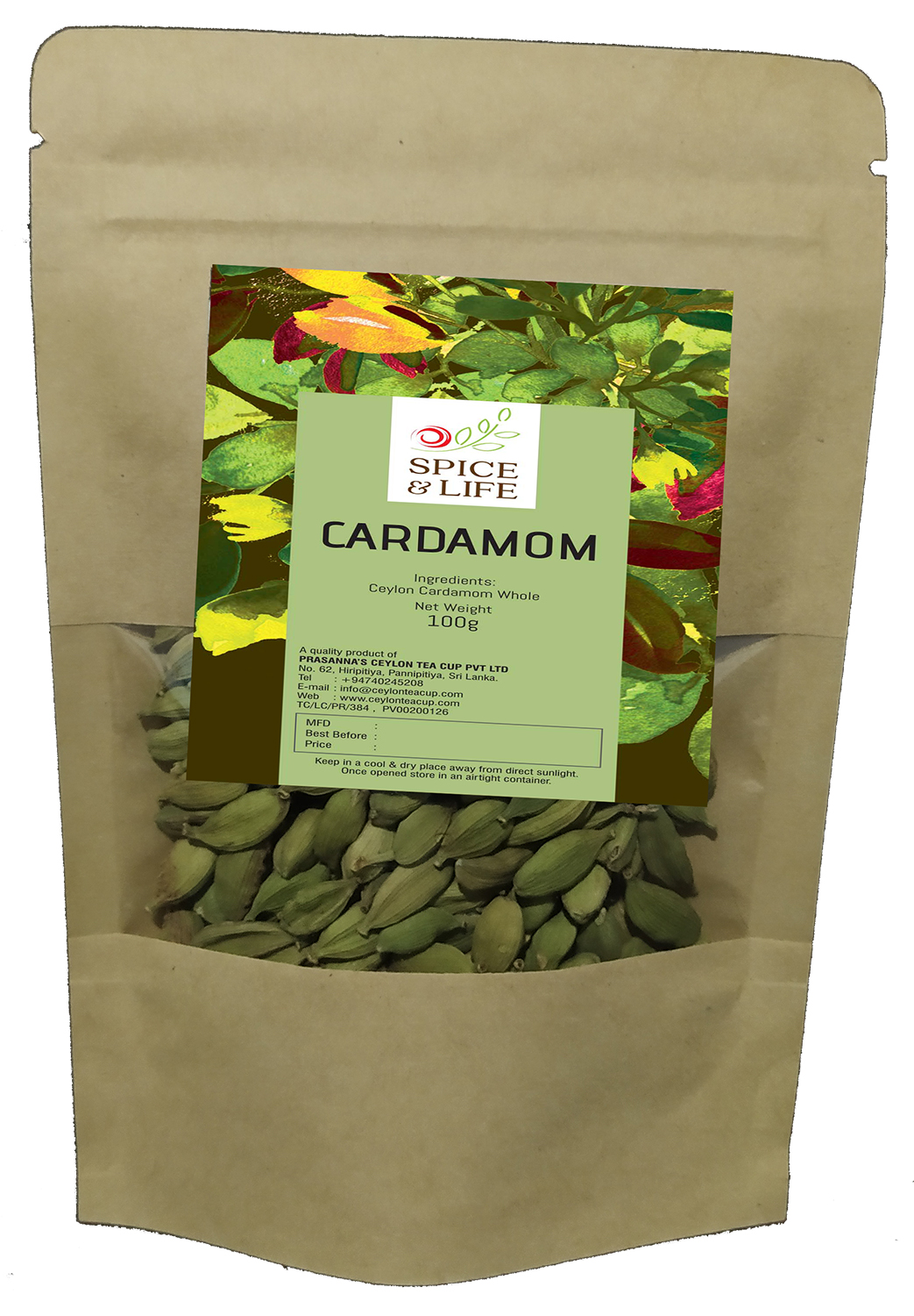 Whole cardamom 50 gr. Sri Lanka